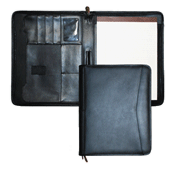 Top-Grain Leather Zippered Padfolio