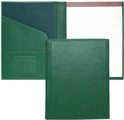 Deluxe Green Leather Portfolio, Top Grain Green Leather Padfolio