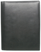 Genuine Black Leather Portfolio Cover, Padded Black Leather Padfolios